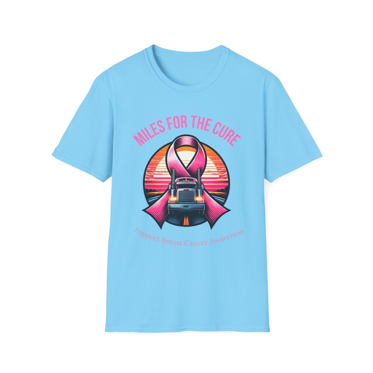 Miles for the Cure - Truck Driver Breast Cancer Awareness T-Shirt