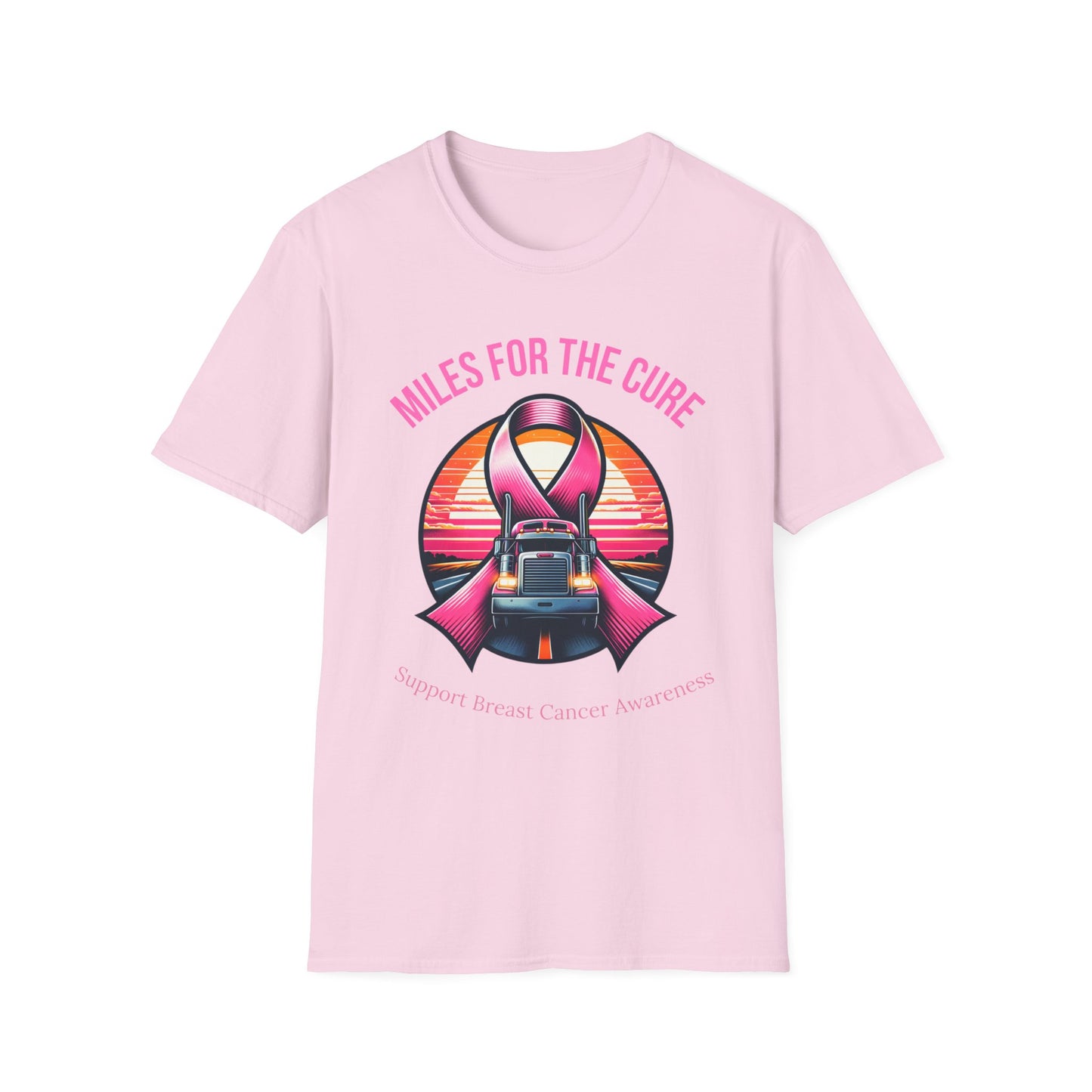 Miles for the Cure - Truck Driver Breast Cancer Awareness T-Shirt