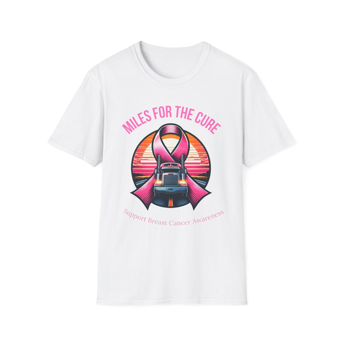 Miles for the Cure - Truck Driver Breast Cancer Awareness T-Shirt