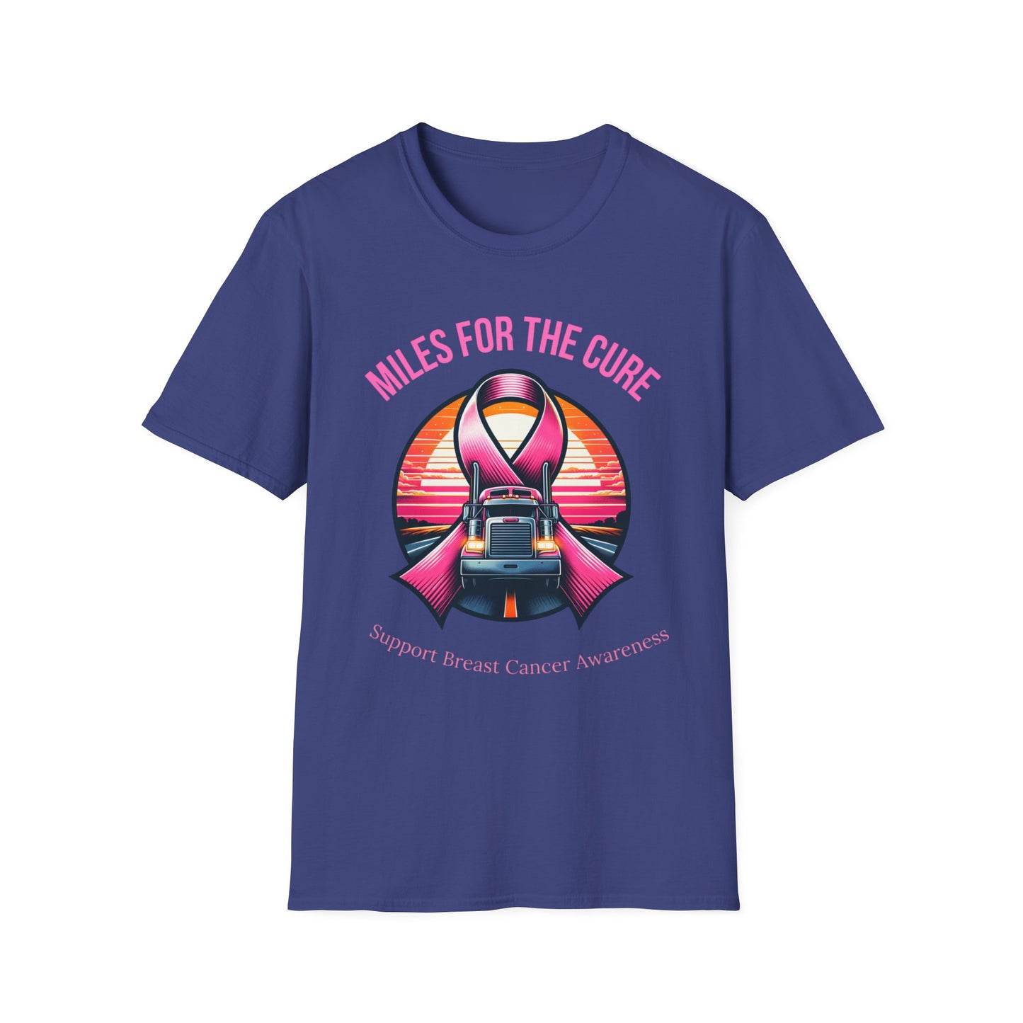 Miles for the Cure - Truck Driver Breast Cancer Awareness T-Shirt